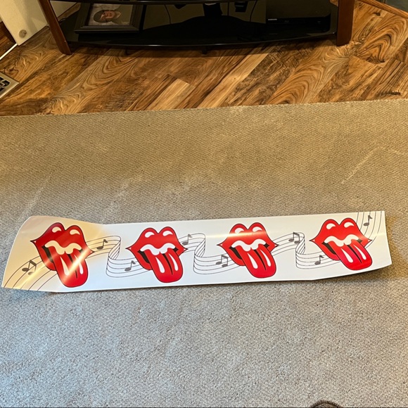 Rolling Stones Decal with Tongue, Music Notes  Size 48 X 9 1/2 - Picture 2 of 3